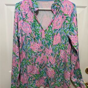 Lilly Pulitzer Pink and Green Blouse